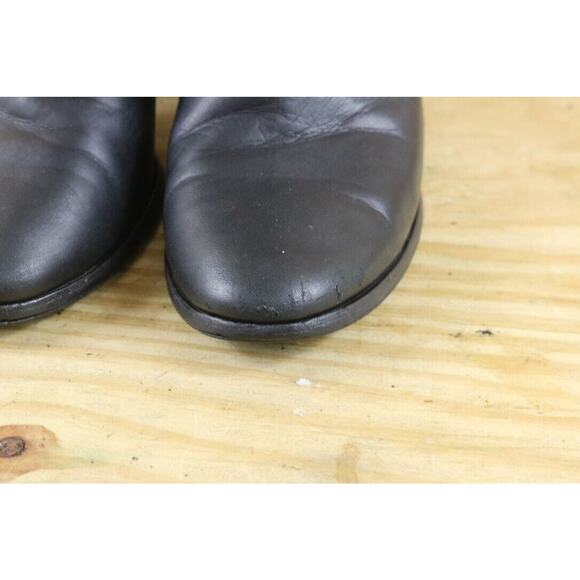 Thursday Boot Company Womens 7.5 Black Leather Ankle Block Heel 3" Zip Bootie - Picture 11 of 12